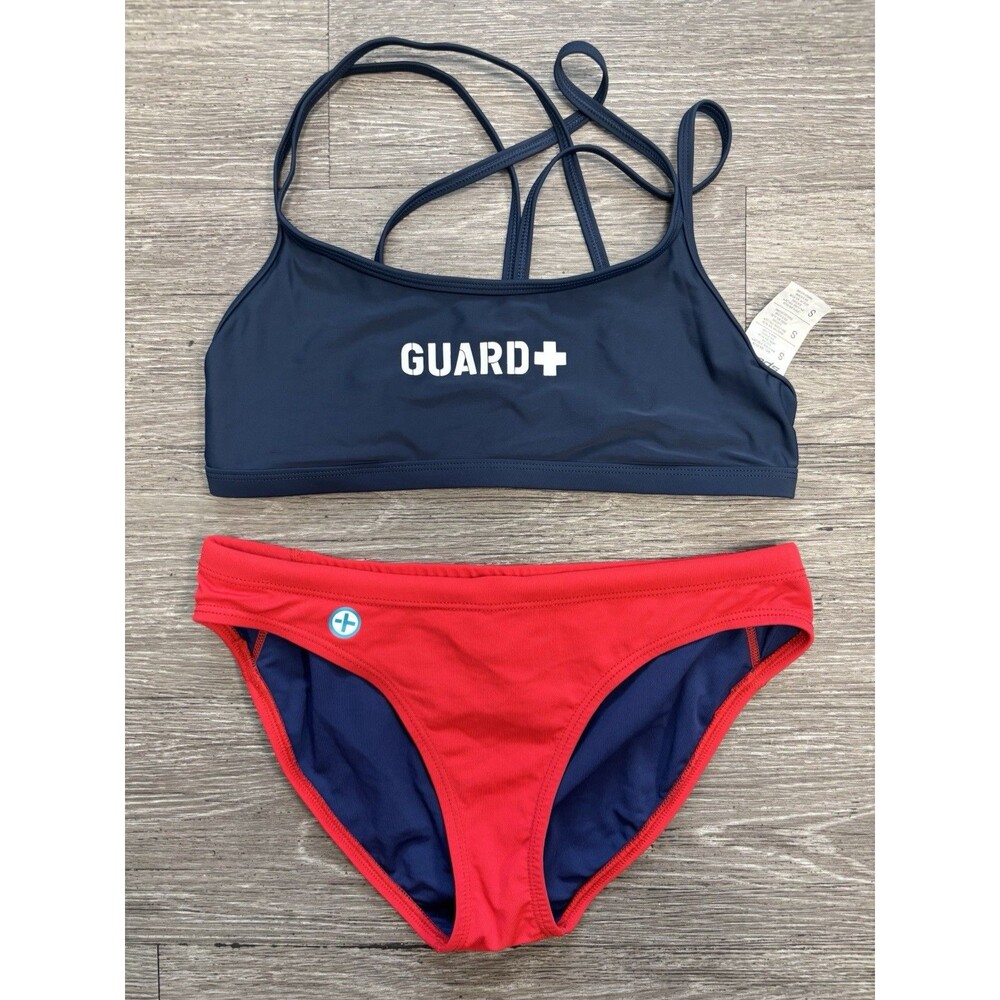 Women's Guard Cross Back Workout Bikini, Athletic Guard Two Piece Swimsuit Set S